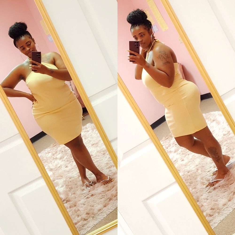 Fashion Nova Midi Halter Dress